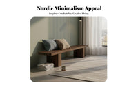 Minimalist Wooden Bench Nordic Design Backless Wooden Bench Simple Modern Design Long Stool for Homeowners, Adults, Entryway, Dining Room, Bedroom