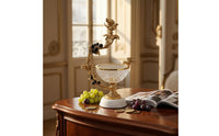 Brass Fruit Basket Ornate Crystal Fruit Basket Floral Pedestal Bowl