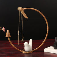 New Chinese Style Wood Grain Wine Rack for Home Decor