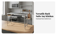 Stainless Steel Kitchen Rack Multipurpose Microwave Oven Rack Easy to Clean Multi-Layer Storage Shelf for Students, Adults, Restaurant, Pantry, Garage