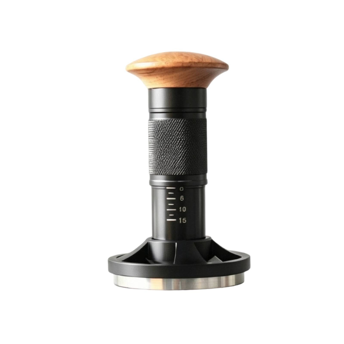 Coffee Tamper Automatic Auto-Retract Coffee Tamper with Wooden Handle Consistent Pressure for Baristas, Cafes, Kitchen