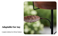 Deep Basin Bird Bath Feeder Combo Weather Resistant Bird Bath and Feeder Combo Freestanding for Gardeners, Outdoor, Yard, Patio