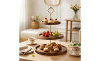 3-Tier Cake Stand Wooden Cupcake Stand Spacious Tableware for Party Hosts
