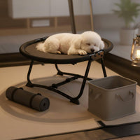 All Season Use Breathable Mesh Pet Bed Elevated the Floor Portable Pet Cot Space Saving Foldable Dog Cot Bed Easy to Clean for Cats, Dogs, Travel, Indoor, Outdoor