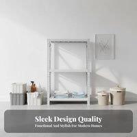 Space-Saving Design Multi-Tier Metal Organizer sturdy Freestanding Utility Shelf sturdyDuty Storage Rack Easy Assembly for Warehouse Managers, Business Owners, Balcony, Stockroom, Workshop, Basement