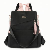 Backpack with Tassel Adjustable Backpack with Side Pockets Rucksack for Commuters, Students
