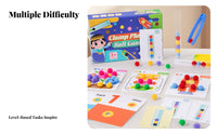 Fine Movement Skills Training Pompom Color Matching Toy Child-Centered Inspired Clamp Ball Sorting Game Hand-Eye Coordination for Toddlers