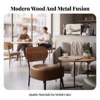 Minimalist Design Wood and Iron Dining Set utilitarian design Commercial Furniture Restaurant Seating for Cafe Owners, Homeowners, Coffee Shop, Bistro, Backyard, Garden