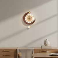Nordic Design Crescent Moon Wall Clock Dreamy Design Moon and Star Decorative Clock Battery Powered for Bedroom