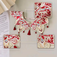Traditional Embroidered Collar Layered Traditional Chinese Collar Elegant Neckline Trim Easy to Match for Cosplayers, Performers