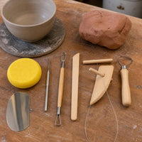Wooden Pottery Clay Sculpting Tool Set for DIY Clay Modeling and Soft Pottery