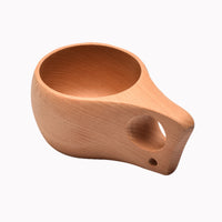 Wooden Drinking Cup with Handle Handmade Wooden Cup with Handle Non Lightweight for Campers, Camping, Outdoor