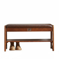 Luxury Design Upholstered Entryway Stool Multi-Functional Upholstered Shoe Changing Stool Comfortable Padded Seat Storage Bench Soft paddinged Top for Homeowners, Apartment Dwellers, Families, Hallway, Mudroom, Living Room, Bedroom