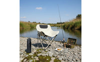 Foldable Moon Chair Carrying Case Included Folding Camping Chair Lightweight Backpacking Seat Tear-Resistant Outdoor Furniture