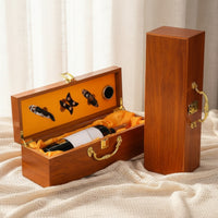 Vino Gift Box Decorative Wooden Vino Box with Latch Rigid for Celebrations