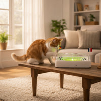 Interactive Cat Soccer Field Toy Boredom Relief Electronic Cat Challenge Toy USB Charging Pet Supply LED Light for Kittens