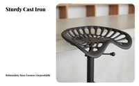 mechanical design Adjustable Saddle Stool Vintage Design Backless Saddle Stool rotating Function Counter Chair With Footrest for Bar Owners, Homeowners, Adults, Coffee Shop, Restaurant, Kitchen, Dining Room