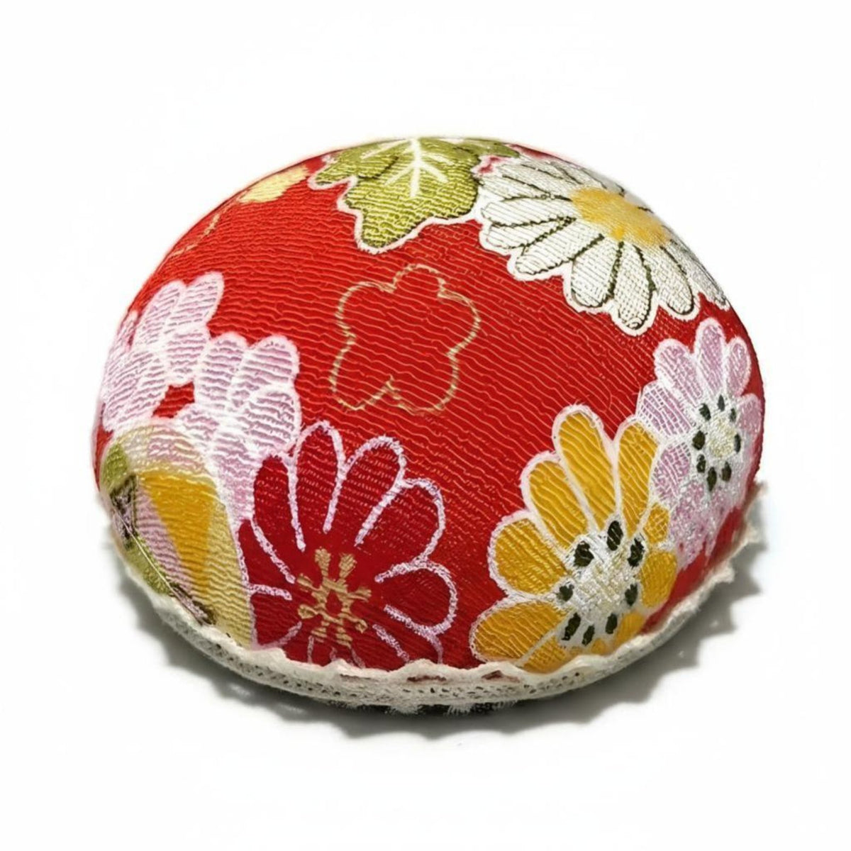 Needle Holder, Wrist Needle Rest, Embroidered Floral Design, Hand Embroidery Sewing Accessory, Random Color