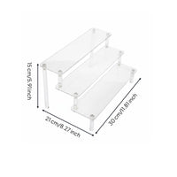 Display Stand Multi-Tier Acrylic Display Stand Space-Saving Tiered Acrylic Shelf for Desk