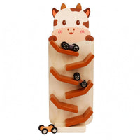 Curved Ramps Tabletop Car Track Rounded Edges Wooden Sliding Car Toy Natural Wood Wooden Race Track for Children