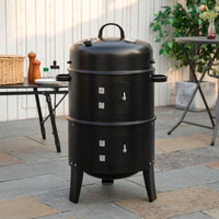 Smoker BBQ Stove Lidded Charcoal Grill Compatible with 5+ People Portable Round Barbecue Grill 54.5×43×86cm