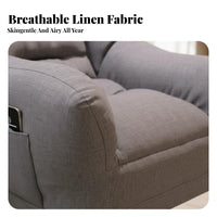 2 Pieces High Backrest Upholstered Armchair with Ottoman Comfortable Upholstered Chair and Ottoman Set Easy Assembly Lounge Seating Removable Cover for Young Adults, Home Workers, Book Lovers, Dorm Room, Bedroom, Balcony, Reading Nook