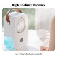 Portable Air Chiller Fan Quiet Desktop Air Chiller Cools and Humidifies Desktop Water Cooling Fan for Bedroom, Office, Dorm Room