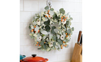 Artificial Pumpkin Wreath Nordic Style Holiday Greenery Door Wreath Easy to Hang Home Decor for Christmas
