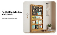 No-Drill Installation Slim Bookcase with Pegboard Space-Saving Narrow Cubby Shelf Easy Assembly Bookshelf Multi-Layer for Small Apartment Dwellers, Book Lovers, Entryway, Hallway, Behind the Door, Living Room