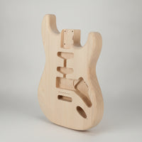 Electric Guitar Two-Horned Body-Curved Design Guitar Body with Cavities Lightweight for Luthier, Custom Projects