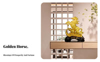 Auspicious Meaning Chinese Wealth Horse Ornament Meaningful Gift Feng Shui Horse Ornament Intricate Details for New Homeowners, Office, Desk