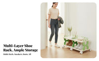 Space-Saving Multi-Layer Shoe Rack Easy Installation Mobile Shoe Rack Small Footprint Long-Lasting for Students, Families, Renters, Entryway, Dorm Room, Hallway, Bedroom