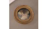 Vintage Round Photo Frame Wall-Mounted Resin Photo Frame Retro Unique for Living Room