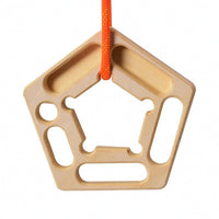 2 Pieces Hanging Climbing Training Board Pentagonal Wooden Training Board with Cords Portable Hangboard with Rope Travel-Friendly for Climbers, Athletes, Home Gym