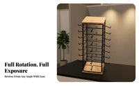 64 Hooks Sunglasses Display Rack 360-Degree Rotation Rotating Eyewear Stand Easy Browsing Multi-Tier Hook Rack Space-Saving for Shop Counter