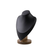 Tabletop Necklace Display Bust with Wood Base Portable Jewelry Display Stand with Wooden Base Lightweight Bust Mannequin Stand Classic for Livestreaming