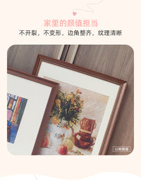 以琳画框美式复古实木相框摆台挂墙拼图素描油画水彩照片作品装裱 木框内径50*50 复古黑(+卡纸框)