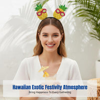 Flamingo Headband, Hawaiian Palm Tree, Exotic Flower, Beach Party Costume