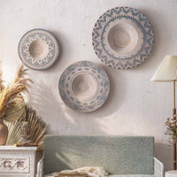 3 Pieces Round Wall Basket Handwoven Woven Wall Basket Natural for Cafe