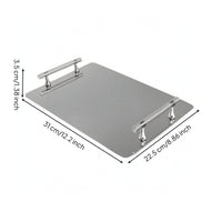 Mirror-Polished Serving Tray with Handles Decorative Stainless Steel Serving Tray Silver Platter Modern for Vanity