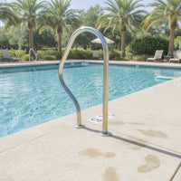 Stainless Steel Pool Handrail Floor-Mount Swimming Pool Handrail Rustproof Hardware Heavy-Duty for Swimmers