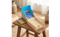 Wooden Marble Toy with Sloped Ramp Tabletop Arcade Toy Educational Marble Run Set for Kids
