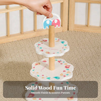 Realistic Design Toy Dessert Stand with Food Educational Pretend Play Dessert Shop Set Develops Social Skills 3-Tier Cake Stand Playset Inspires Creativity for Children, Preschoolers, Toddlers, Kindergarten, Playroom, Daycare