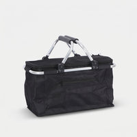 Cool Bag Picnic Basket for Food Storage, Insulated Bag with Shoulder Strap and Zipper, Oxford Cloth Shopping Basket, Foldable Bag for Women Men