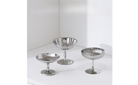 Dessert Cup with Pedestal Polished Metal Pudding Cup Food-Grade Sundae Dishes for Hosts, Dinner Parties, Afternoon Tea