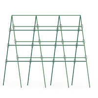 Greenhouse Garden Trellis for Climbing Plants and Raised Bed, Triangular Plant Support for Cucumber, Green PVC Coated Metal Trellis