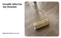 Clasp Closure Rectangular Bag Korean Design Long Handle Underarm Bag High-End Feel Minimalist Leather Purse for Young Adults, Daily Use, Shopping