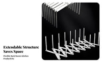 Stainless Steel Pot Lid Holder Versatile Stainless Steel Plate Organizer Multipurpose Expandable Pot Lid Rack for Adults, Cabinet, Pantry, Drawer