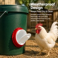 Automatic Chicken Feeder, Poultry Feed Dispenser for Smallholding & Hobby Farmers, Chick Feeder, Outdoor Animal Feed