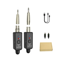 Compact Wireless Audio Transmitter and Receiver with 6.35 Mm Plug Rechargeable Wireless Guitar Transmitter Receiver 5.8GHz Anti-Interference for Musicians, Live Performance